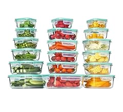 Vtopmart 18 Pack Glass Food Storage Containers, Meal Prep Containers, Airtight Glass Lunch Boxes with Leak Proof Locking Li…