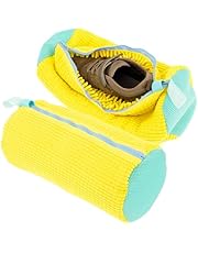 2Pcs Shoes Laundry Bag, 2024 New Reusable Mesh Laundry Shoe Wash Bag Shoe Cleaning for All Shoes, Washing Bag with Zipper Shoes Laundry Bag with Hook for Sneakers Running Shoes (Yellow)