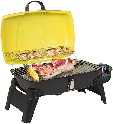 CAMPLUX Portable Gas Grill 189 Square Inches, Small Propane Grills, Camping Grill for Outdoor Cooking, Yellow