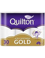 Quilton 4 Ply Toilet Tissue (140 Sheets per Roll, 11cm x 10cm), 30 count, Pack of 30