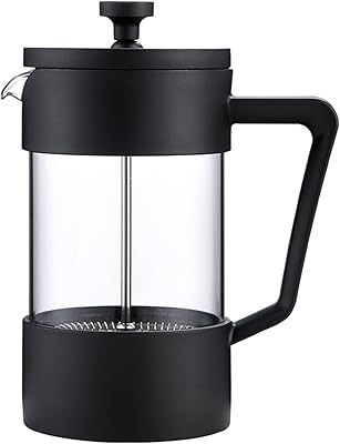 LVVMET French Press Coffee Maker 34oz/1000mL, 304 Stainless Steel Filters and Thicken Borosilicate Glass, Black