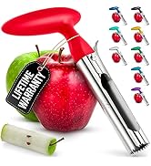 Zulay Premium Apple Corer Tool - Stainless Steel, Ultra Sharp Serrated Blades for Easy Coring - Red