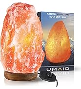 UMAID Himalayan Salt Lamp 8-10 inch (7-11 lb), Salt Rock Lamp Includes Dimmable Switch & Night Li...