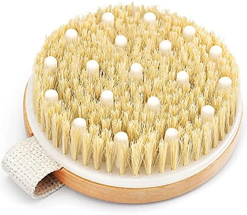 Dry Brushing Body Brush, POPCHOSE Exfoliating Body Brush for Beautiful Skin, Body Scrubber for Cellulite and Lymphatic Drainage, Blood Circulation Improvement with Natural Bristles Massage Nodules