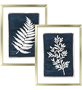 ArtbyHannah 2 Pack 12x16 Framed Botanical Wall Art Decor with Gold Frame and Decorative Tropical ...