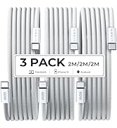 LISEN USB C to USB C Cable Charger for Certified 60W 3-Pack 2M USBC to USBC Cable USB Type C Cabl...