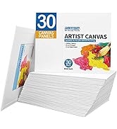 FIXSMITH Canvas Panels 30 Pack - 8 x 10 Inch Painting Canvas Panel Boards - 100% Cotton Primed Ca...