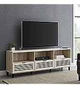 Walker Edison Modern Slatted Wood TV Stand for TV's up to 80" Universal TV Stand for Flat Screen ...