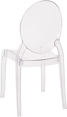 Flash Furniture Set of 4 Extra Wide Resin Ghost Chairs with 700 LB. Weight Capacity - Clear Kitchen and Dining Room Chair - Acrylic Event Chair for Indoor/Outdoor Use