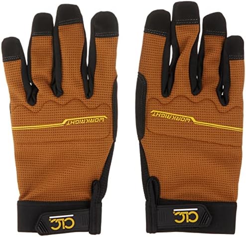 Custom Leathercraft124L Workright Flex Grip Work Gloves, Shrink Resistant, Improved Dexterity, Tough, Stretchable, Excellent Grip , Assorted