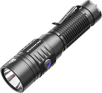 Image of soonfire E15 2000 Lumens Led Super Bright Flashlight, Compact High Lumens Light, Powered by Pre-Installed Rechargeable Battery for Emergency, EDC and Searching