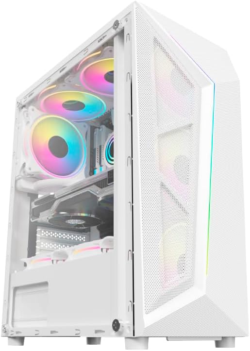 Gabinete Hayom Gamer Gb1733 Branco C/ 4 Fans Cooler Rgb