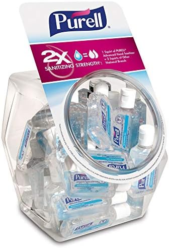 Purell Advanced Hand Sanitizer Refreshing Gel, Clean Scent, 1 Fl Oz Travel Size Flip-Cap Bottle with Display Bowl (Pack of 36), 3901-36-BWL