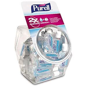 Purell Advanced Hand Sanitizer Refreshing Gel, Clean Scent, 1 Fl Oz Travel Size Flip-Cap Bottle with Display Bowl (Pack of 36), 3901-36-BWL