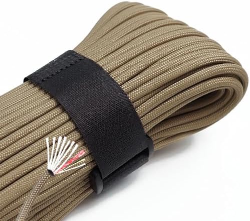 650lb 100ft Survival Cord Paracord Firecord Rope Parachute Cord Fire Cord Within10 Strands 4 Kinds of Thread U.S. Military Type III for Camping Hiking