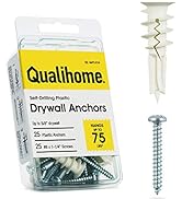 #8 Self Drilling Drywall Plastic Anchors with Screws - No Pre Drill Hole Preparation Required - 7...