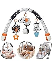 TUMAMA Car Seat Toys for Babies 0-6 Months, Stroller Toys for Infant 0-6 Months, Newborn Sensory Hanging Rattle Arch Toy with Butterfly Elephant Owls,Musical Toy for Baby 6-12 Months