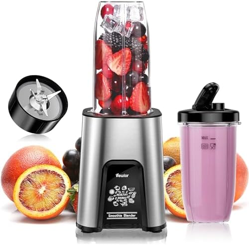 VEWIOR 900W Blender for Shakes and Smoothies, Personal Blenders for Kitchen with 6 Fins Blender Blade, Smoothie Blender with 2 * 22 oz To-Go Cups BPA Free