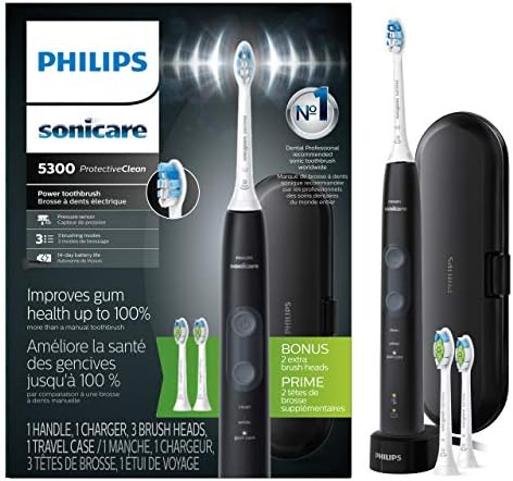 Philips Sonicare ProtectiveClean 5300 Rechargeable Electric Toothbrush, Black HX6423/34