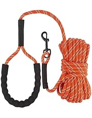 Dog Training Leash 5M 10M 15FT 30FT Reflective Extra Long dog lead Outside Puppy Camping Safety Back-Yard Rope Dog Lead for Small Medium Large Orange Dog lead 30FT(10M)