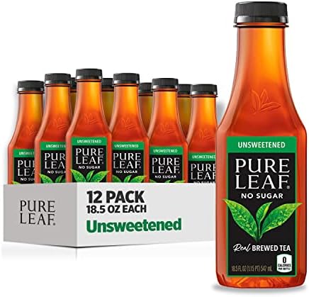 Pure Leaf Iced Tea, Unsweetened Real Brewed Tea, 18.5 Fl Oz (Pack of 12)