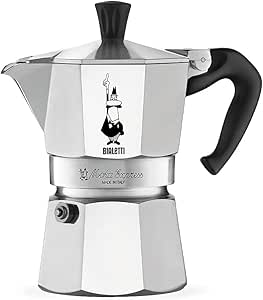 Bialetti - Moka Express: Iconic Stovetop Espresso Maker, Makes Real Italian Coffee, Moka Pot 3 Cups (4.3 Oz - 130 Ml), Aluminium, Silver