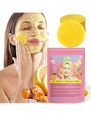 Turmeric Kojic Pads,40 Pcs Turmeric Cleansing Pads,Compressed Facial Sponges,Turmeric Exfoliating Cleansing Pads,Portable Skin Care Tools,Travel Essentials Facial Sponges