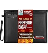 ROLOWAY Fireproof Document Bag (14.5 x 11.5 inch), 6400℉ Fireproof Money Bag with Zipper for Cash...