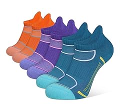 6 Pairs Womens Trainer Ankle Sports Socks Cotton Cushioned Tab Athletic Socks For Women Ladies Casual Non-Slip Low Cut Brea…