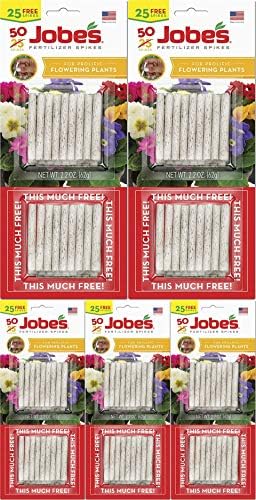 Jobe's 05231T Flowering Plant Fertilizer Spikes 10-10-4, 5 Pack, Multicolor