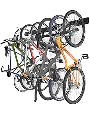 NETWAL Adjustable Bike Storage Rack, 6 Bike Hooks and 6 Helmet Hooks, Heavy-Duty Steel, Black, 16 in