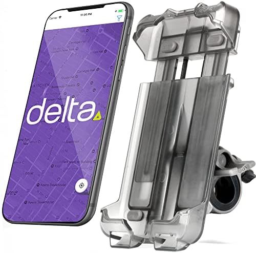 Bicycle Phone Mount By Delta Cycle - Lockable Bike Phone Mount Handlebar Adjusts To Any Size Bar - Fits Any Phone Or IPhone Up To 3.5" x 7.8" - Easily Accessible Bike Phone Holder