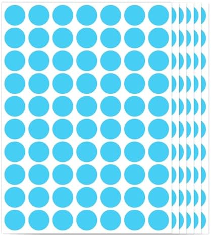 Ouzoustate 1400 PCS Blue Circle Dot Stickers 3/4" Round Color Coding Label Stickers