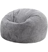 icon Kingston Large Bean Bag, Jumbo Cord Bean Bag, Charcoal Grey, Bean Bag chair for Adults with ...