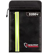 ROLOWAY Fireproof Document Bag (15.5 x 11.5 inch) with 2 Pockets and 5200℉ Aluminum Foil Layer, F...