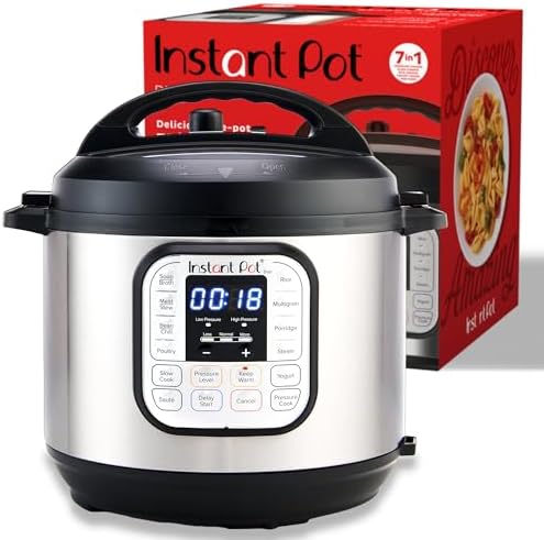 Instant Pot Duo 7-in-1 Electric Pressure Cooker, Slow Cooker, Rice Cooker, Steamer, Sauté, Yogurt Maker, Warmer & Sterilizer, Includes App With Over 800 Recipes, Stainless Steel, 8 Quart