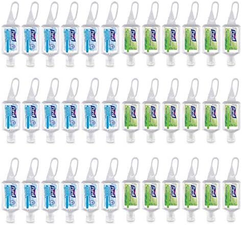 Purell Advanced Hand Sanitizer Variety Pack, Naturals and Refreshing Gel, 1 fl oz Travel Size Flip Cap Bottle with JELLY WRAP Carrier (Pack of 36) - 3900-36-CMRFRAG