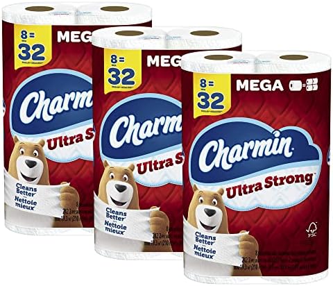 Charmin Toilet Paper, Ultra Strong, 24 Mega Rolls = 96 Regular Rolls, 242 Sheets Per Roll