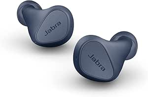 Jabra Elite 4 Earbuds with Active Noise Cancellation, Compact Wireless Bluetooth in Ear Headphones Featuring Bluetooth Multpoint and Microsoft Swift Pair - Navy