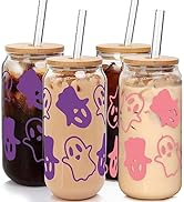 ANOTION Halloween Mug - Halloween Decorations Indoor Halloween Coffee Cups Ghost Decor with Bambo...