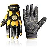 HANDLANDY Heavy Duty Work Gloves for Men, Cut 6 Safety Impact Protection Working Gloves Touch Scr...