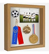 Americanflat 11x11 Shadow Box Frame in Dark Oak with Soft Linen Back - Engineered Wood with Polis...