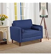 Giantex Accent Chair, Mid-Century Modern Linen Fabric Armchair w/ 33”Lx20”W Widened Seat, 2 Waist...