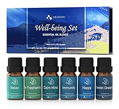 ASAKUKI Essential Oil Blends, Essential Oils Set for Diffusers for Home, Well-Being Gift Kit- Calming, Dreams, Breathe, Rel…