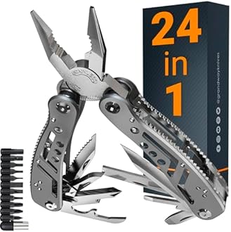 Image of Multitool 24-in-1 with Mini Tools Knife Pliers and 11 Bits - Multi Tool All in One Multi Function Gear for Men Best Multi-tool Kit for Work EDC Camping Backpacking Survival - Great Gift for Men 2238