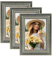 Golden State Art, 5x7 Vintage Grey Picture Frame with Ornate Gold Trim Finish Photo Frames - Suit...