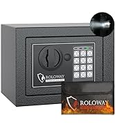 ROLOWAY Steel Money Safe Box for Home with Fireproof Money Bag for Cash Safe Hidden, Security Saf...