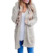 ZESICA Women's Casual Long Sleeve Open Front Soft Chunky Knit Sweater Cardigan Outerwear