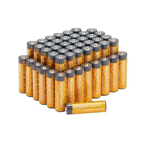 Amazon Basics 48-Pack AA Alkaline High-Performance Batteries, 1.5 Volt, 10-Year Shelf Life