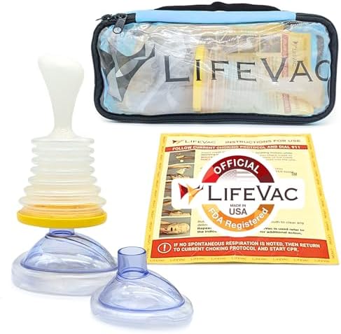 LifeVac Blue Travel Kit - Portable Suction Rescue Device, First Aid Kit for Kids and Adults, Portable Airway Suction Device for Children and Adults